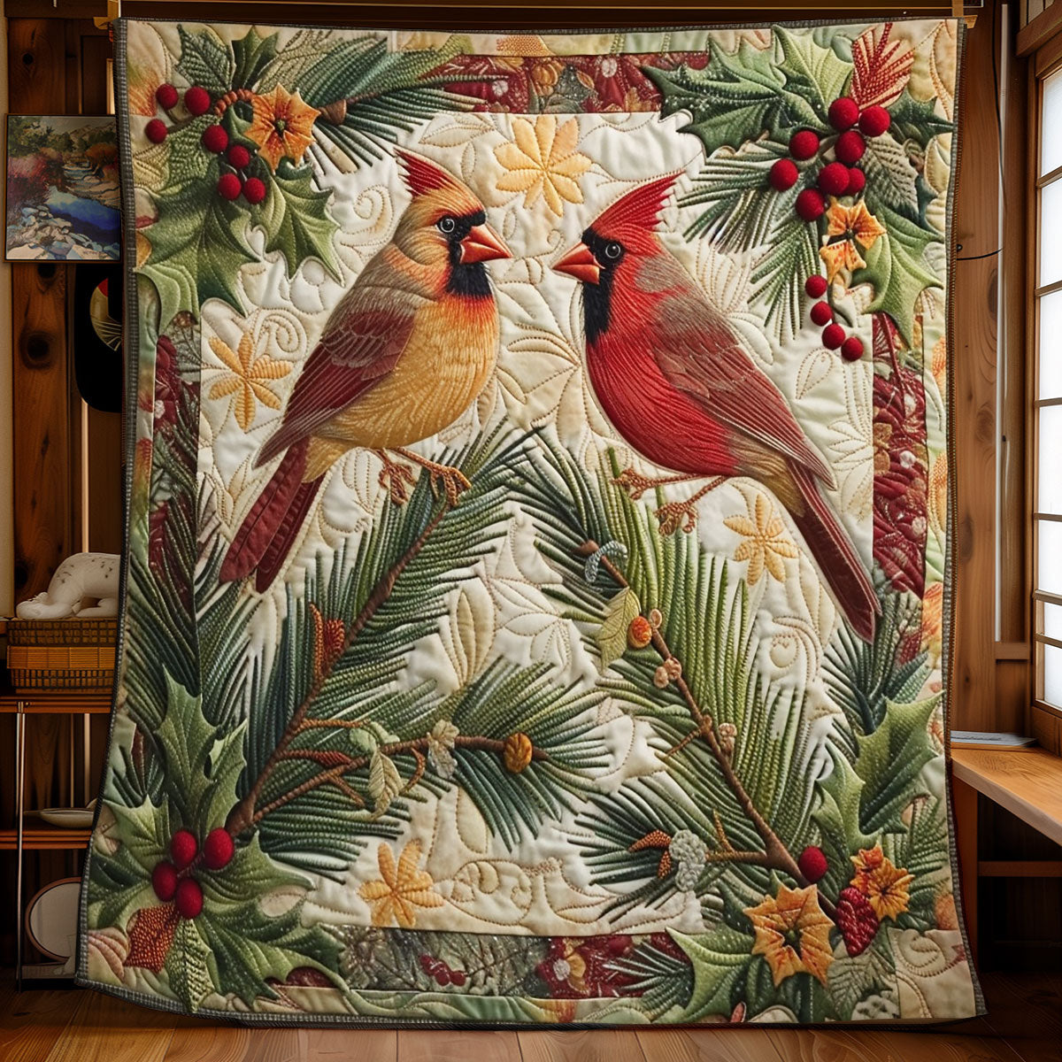 Merry Cardinals WN2208058CL Quilt