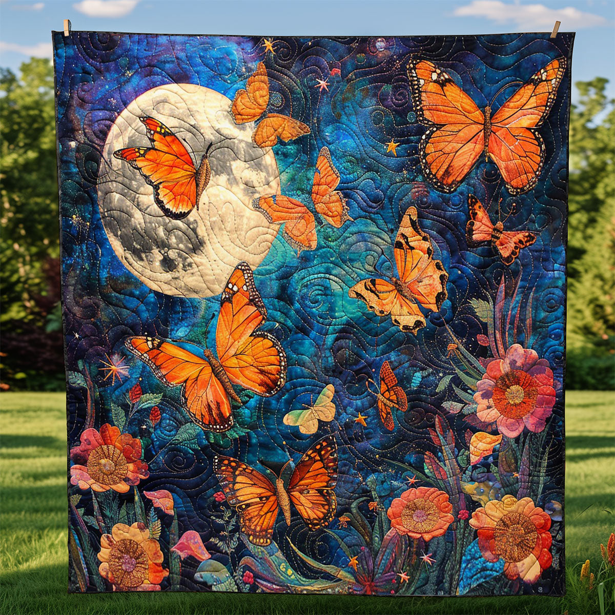 Moonlight Butterflies WM2408017CL Quilt