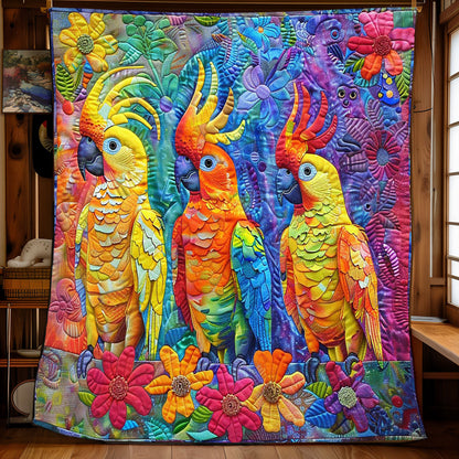 Parrots' Petal Party WN2408110CL Quilt