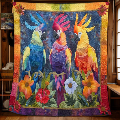 Parrots' Rainbow Oasis WN2408111CL Quilt