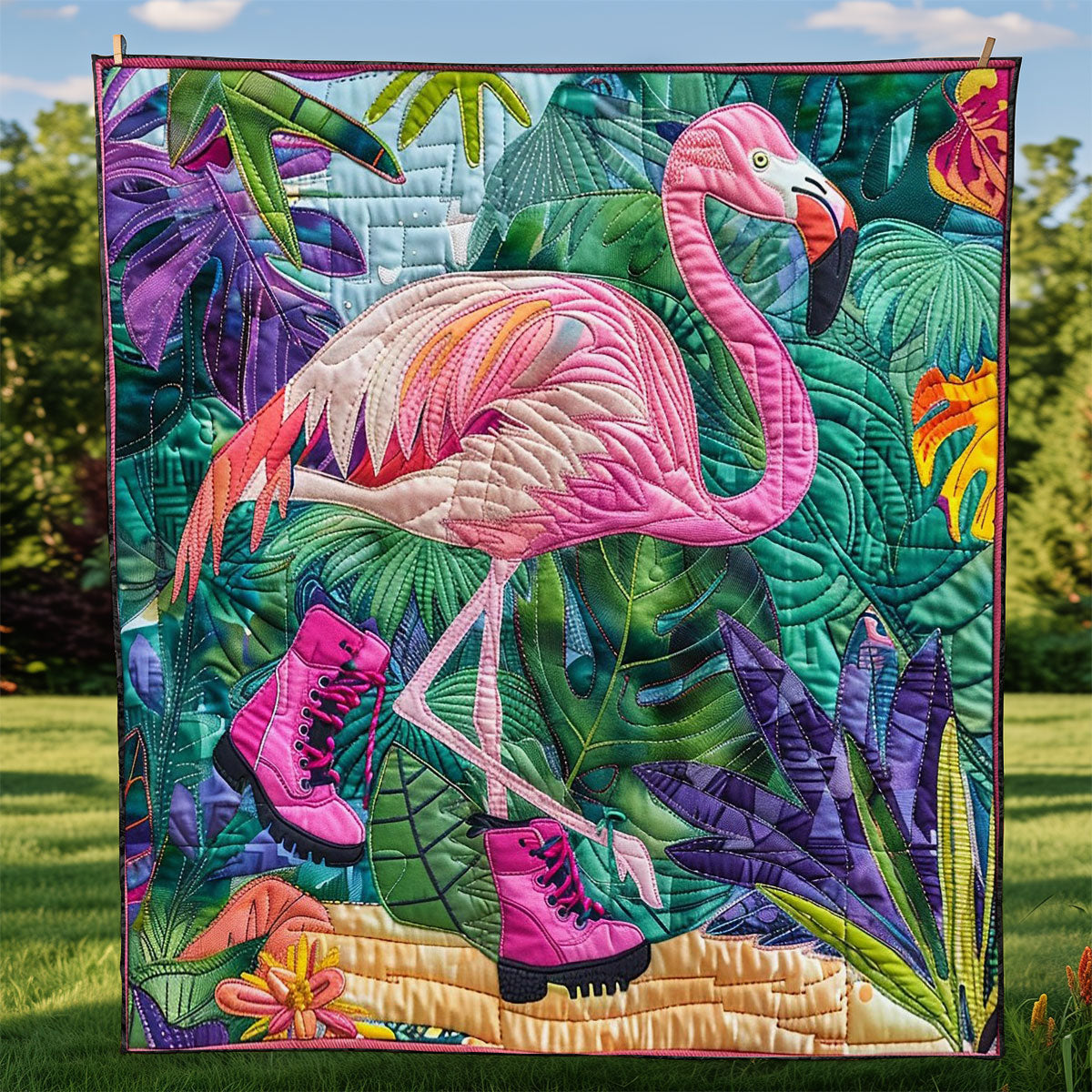 Pink Flamingo WM2308064CL Quilt