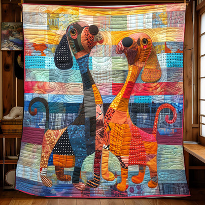 Playful Dachshund WN2208055CL Quilt