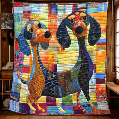 Playful Puppy Dachshund WN2208075CL Quilt