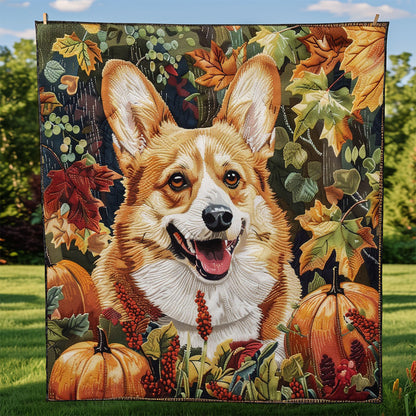 Pumpkins Smiling Corgi WM2908020CL Quilt