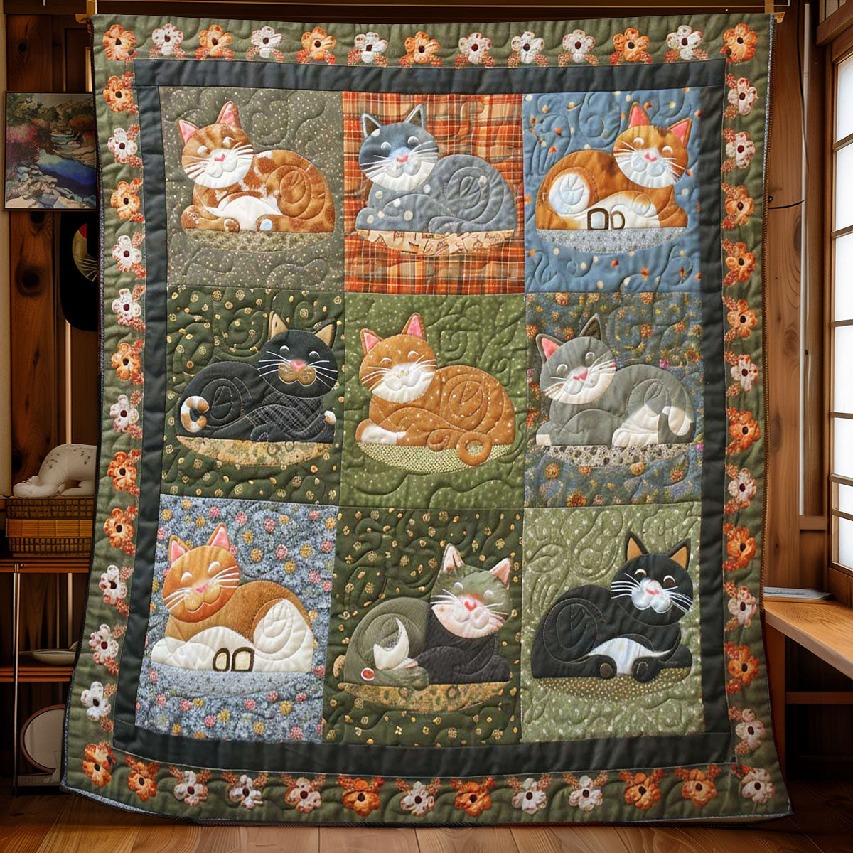 Purrfect Cat Comforter WN2108007CL Quilt