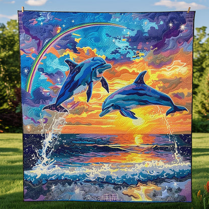 Rainbow Dolphins WM0909019CL Quilt