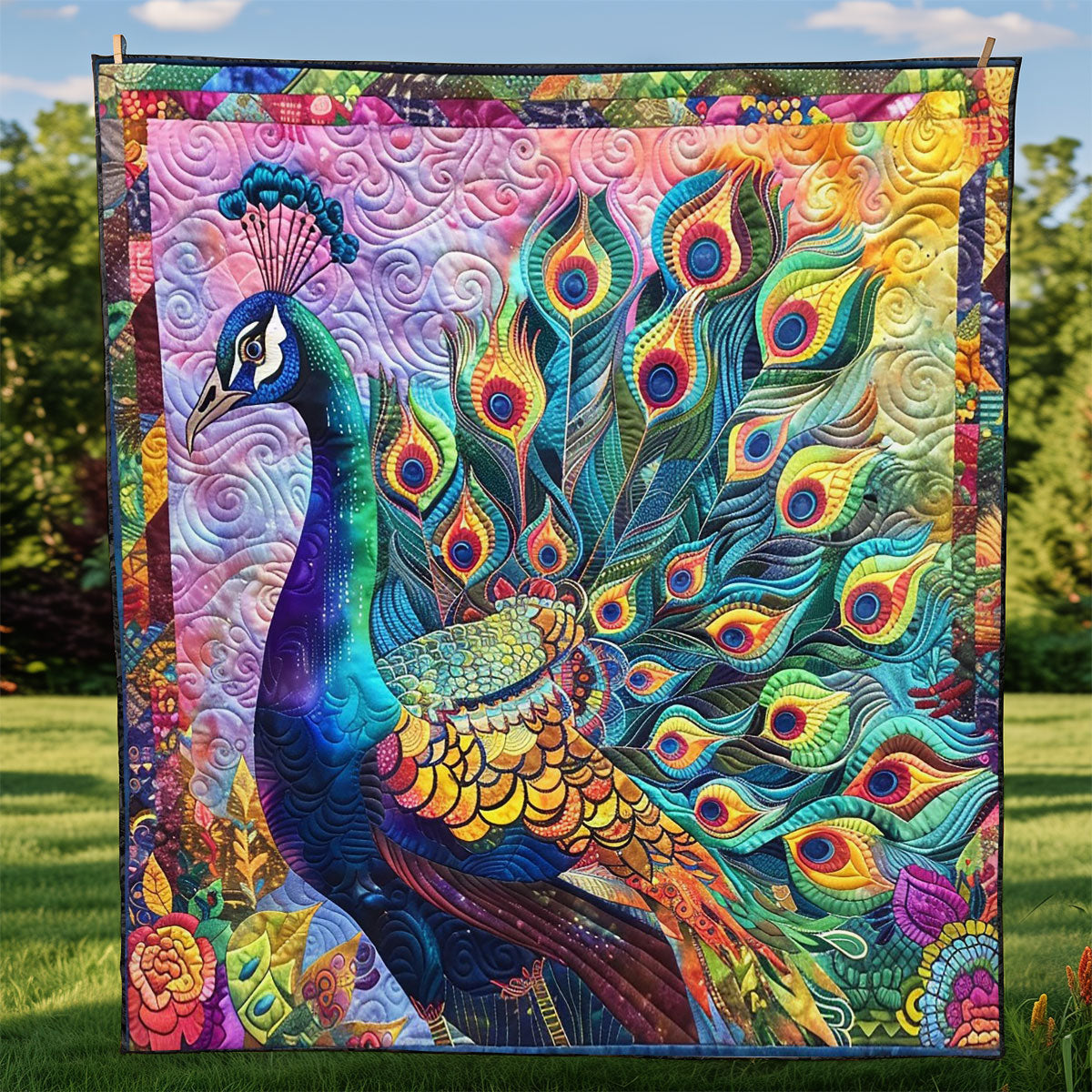 Rainbow Peacook WM2408027CL Quilt