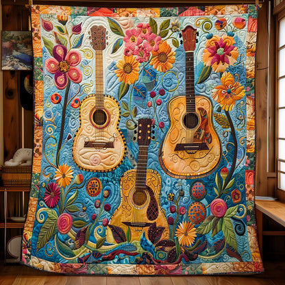 Retro Guitar Garden WN2208138CL Quilt