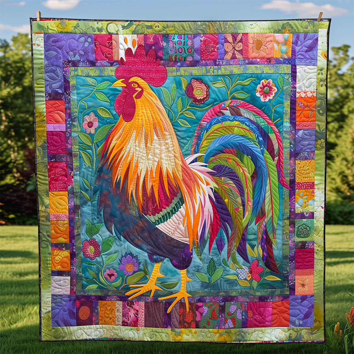 Rockstar Rooster WM2308080CL Quilt