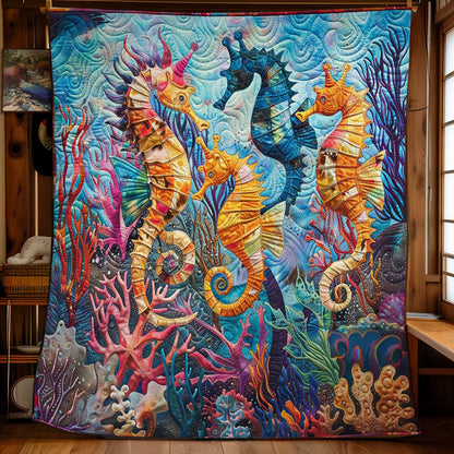 Seahorses' Coral Wonderland WN2708069CL Quilt