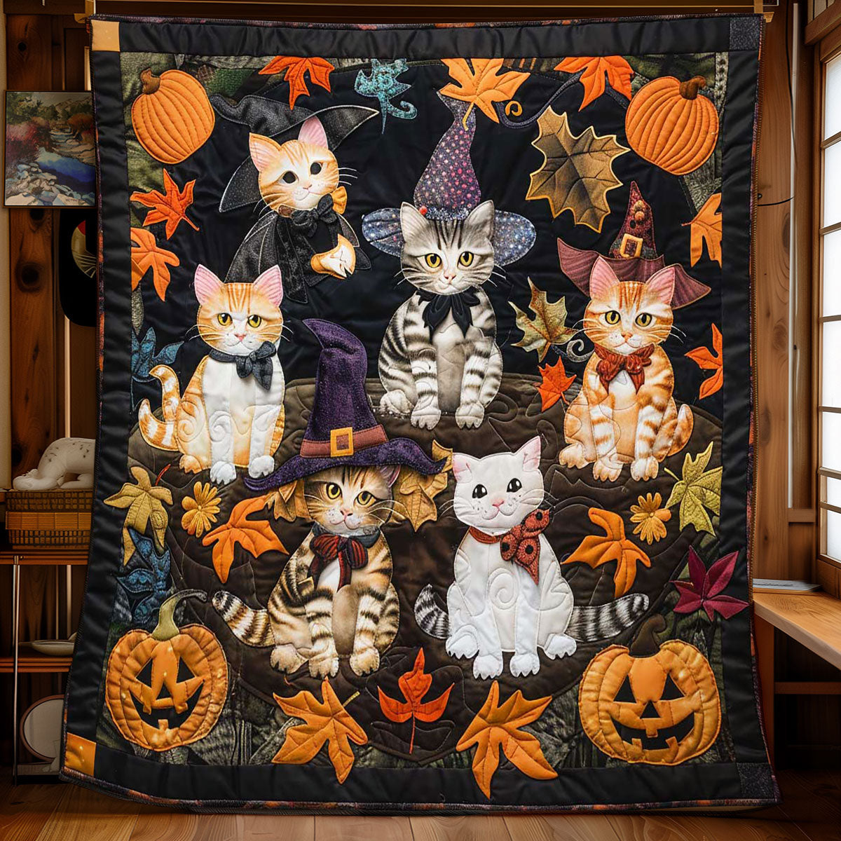 Spooky Cats Masquerade WN2408011CL Quilt