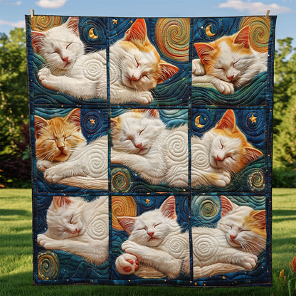 Starry Night Sleeping Cat WM2408001CL Quilt