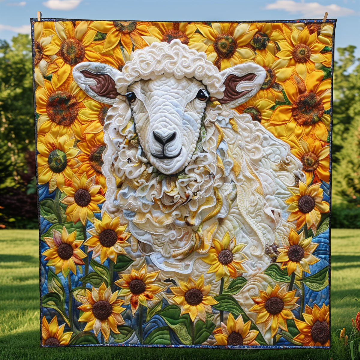 Sunflowers Sheep WM2308069CL Quilt