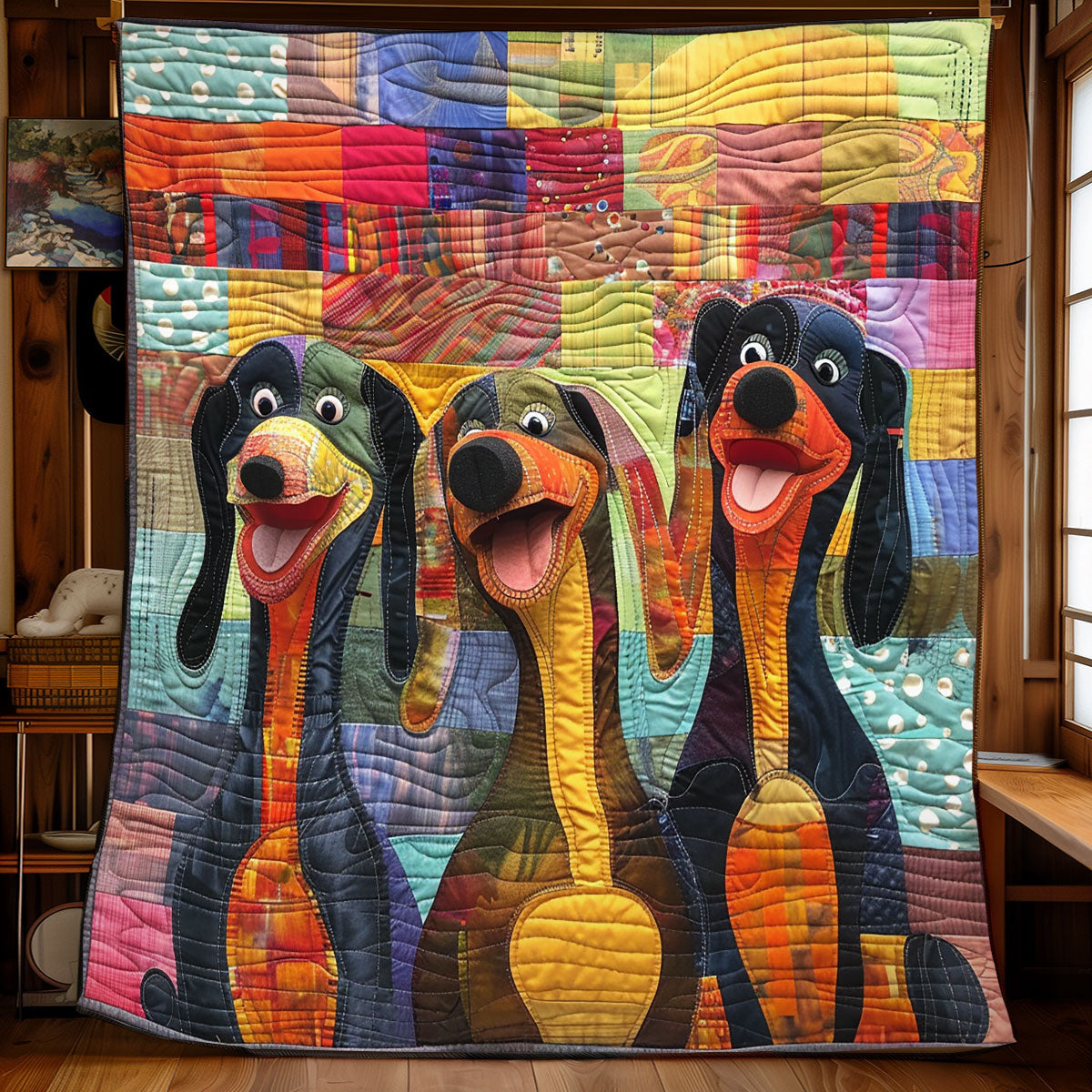 Sunny Dachshund WN2208067CL Quilt