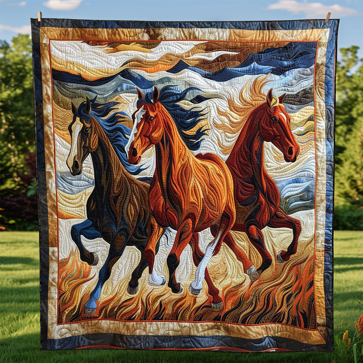 Three Horses WM0909022CL Quilt