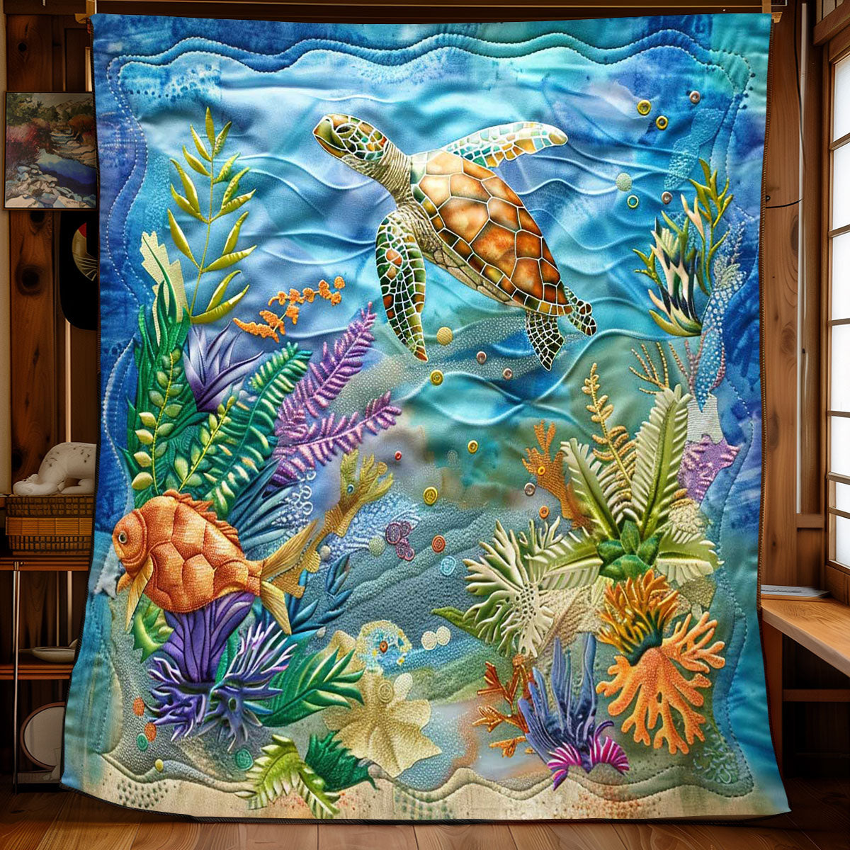 Turtle's Coral Haven WN2408117CL Quilt