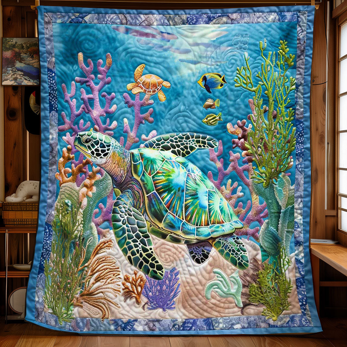 Turtle's Coral Kingdom WN2408116CL Quilt