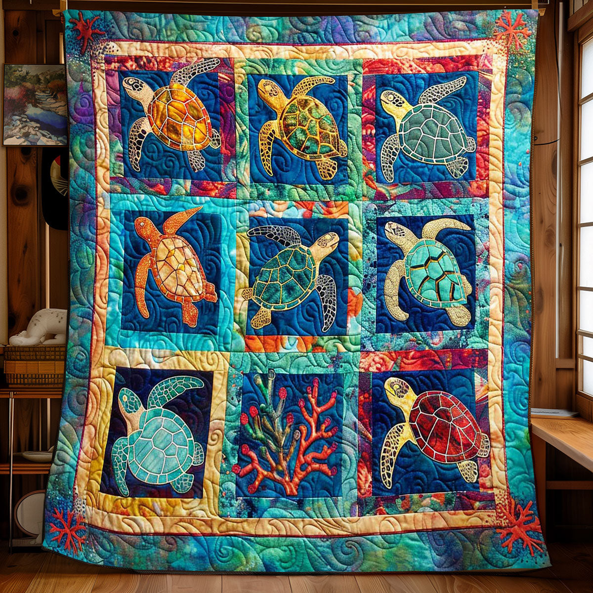 Turtle's Deep Sea Dreams WN2408123CL Quilt