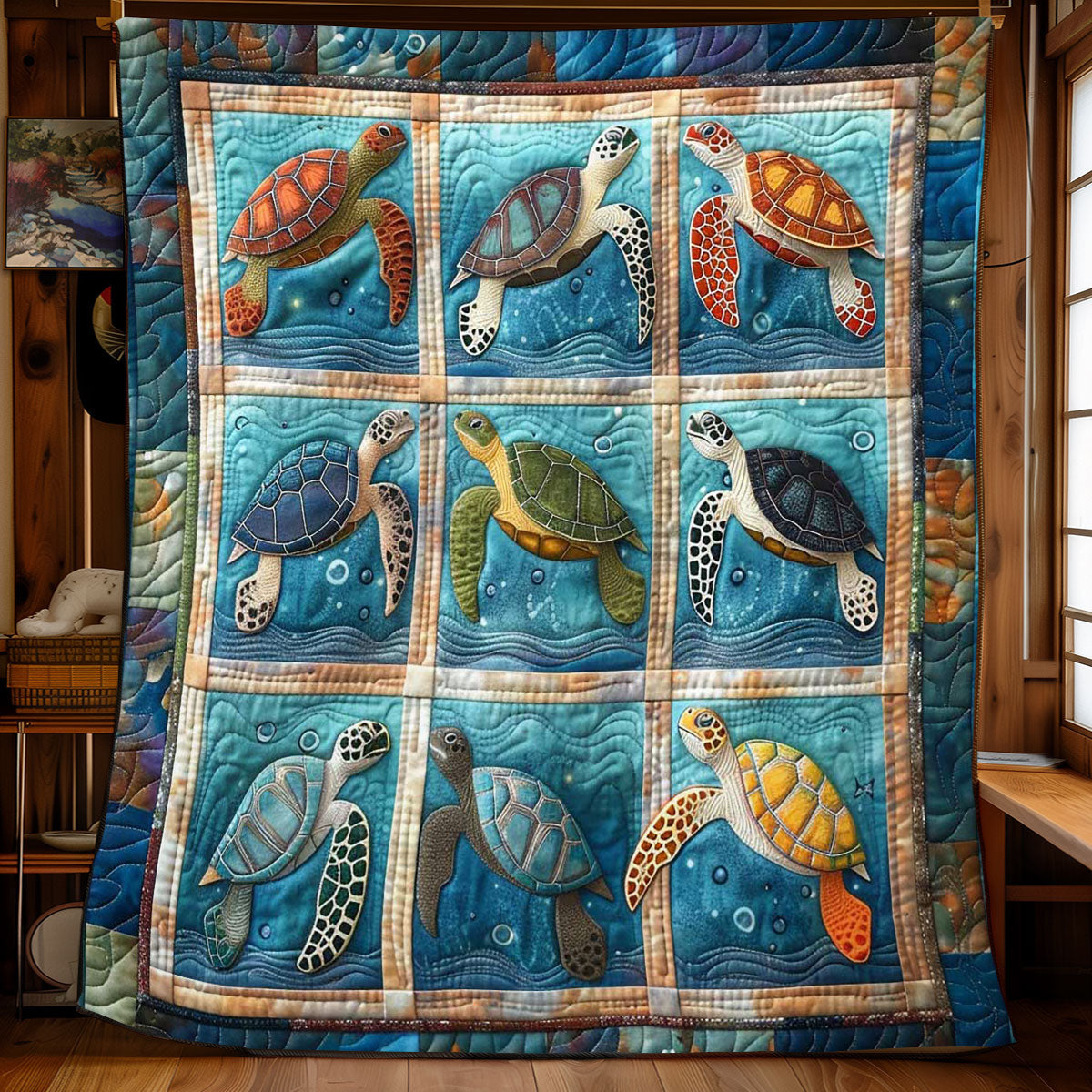 Turtle's Underwater Sanctuary WN2408105CL Quilt