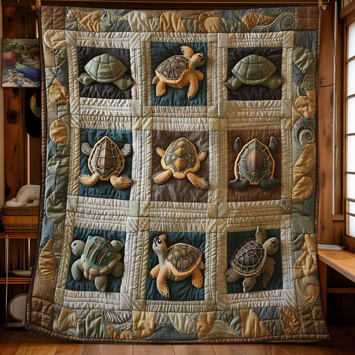 Turtles' Serene Sanctuary WN2408052CL Quilt