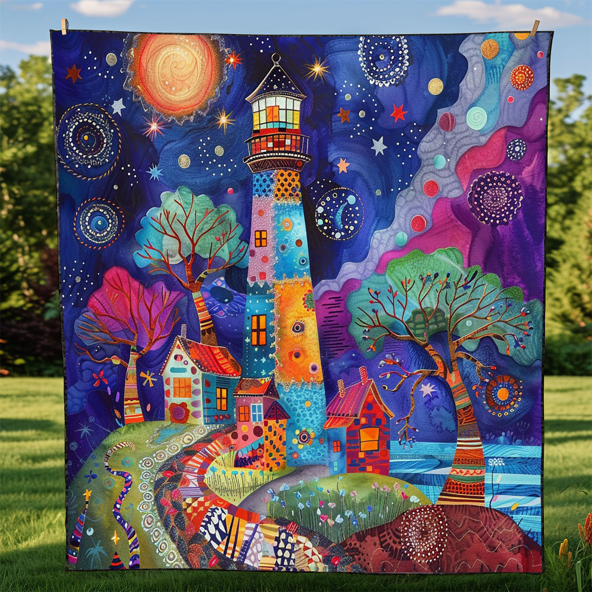 Vibrant Night And Tower WM0909003CL Quilt