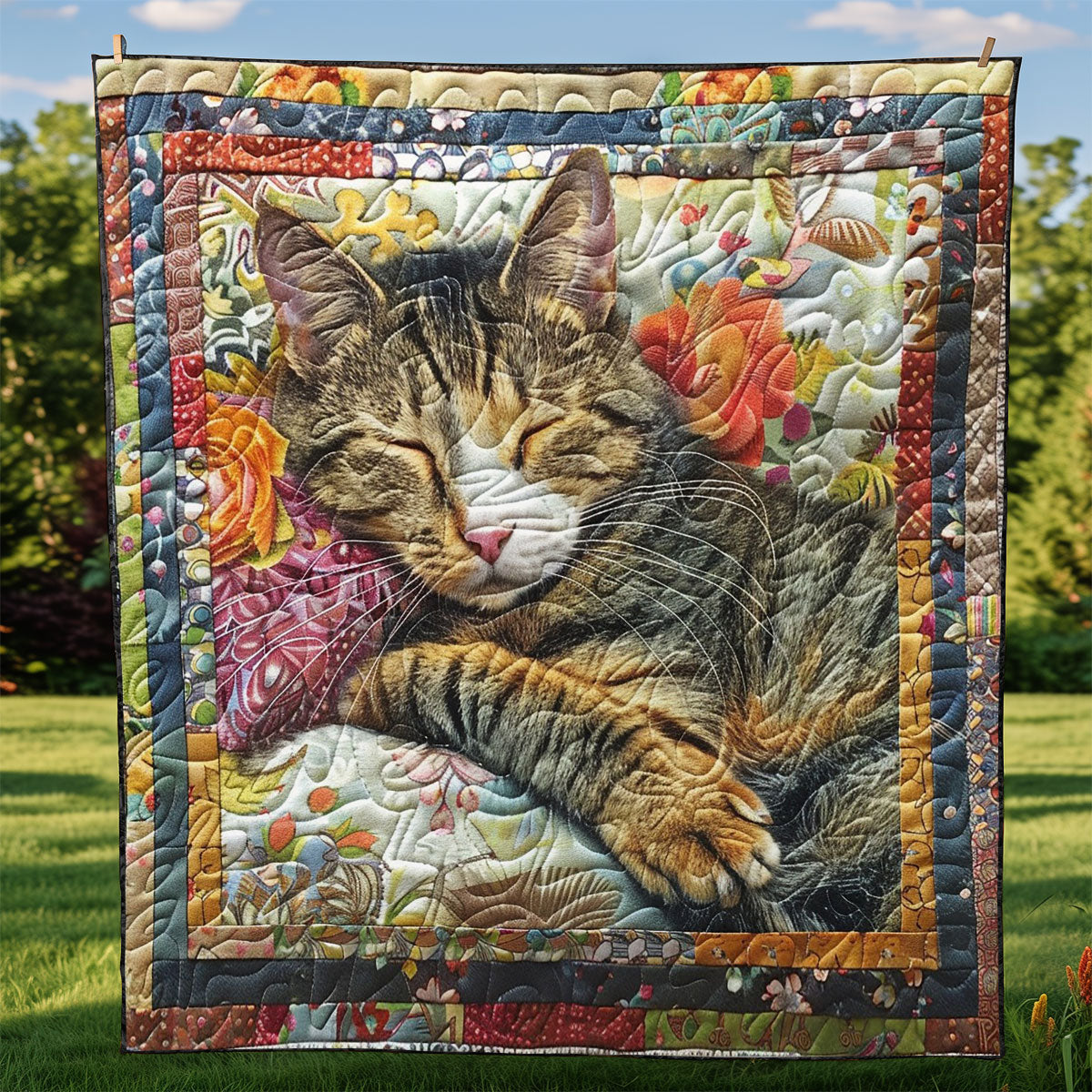 Vintage Sleeping Cat WM2808008CL Quilt