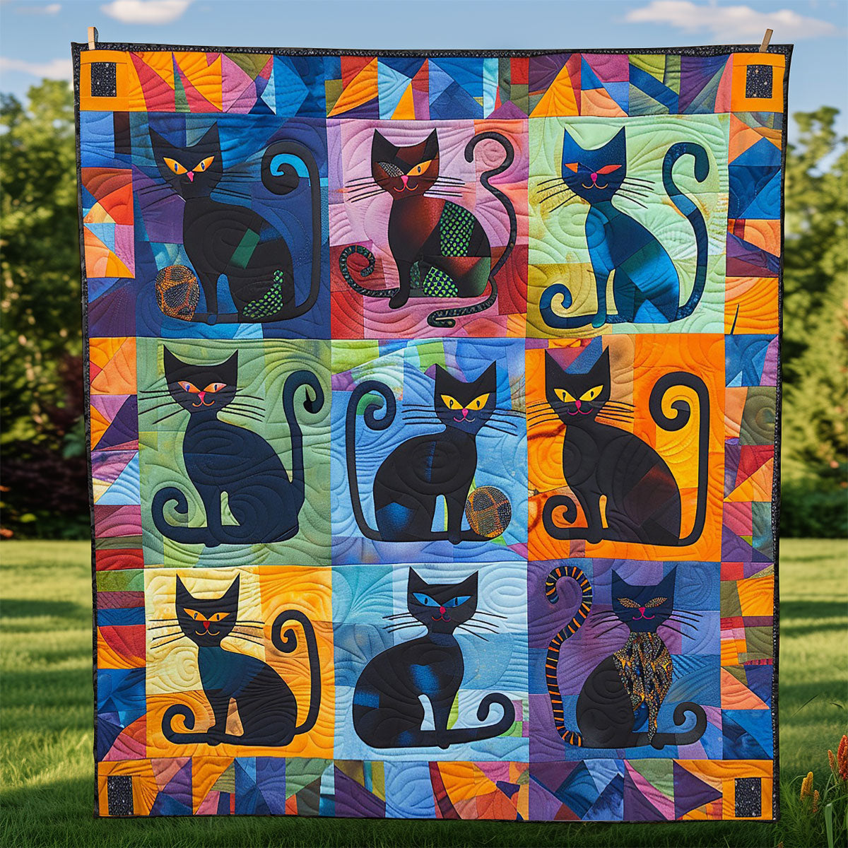 Whimsical Cat WM0909026CL Quilt