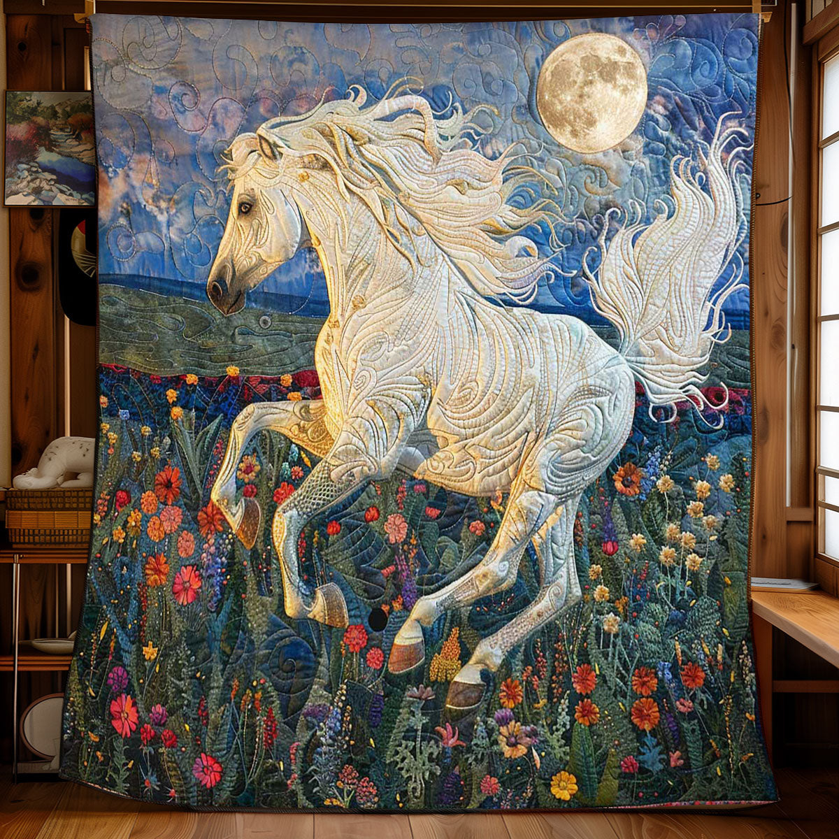 White Horse's Floral Meadow WN2408181CL Quilt