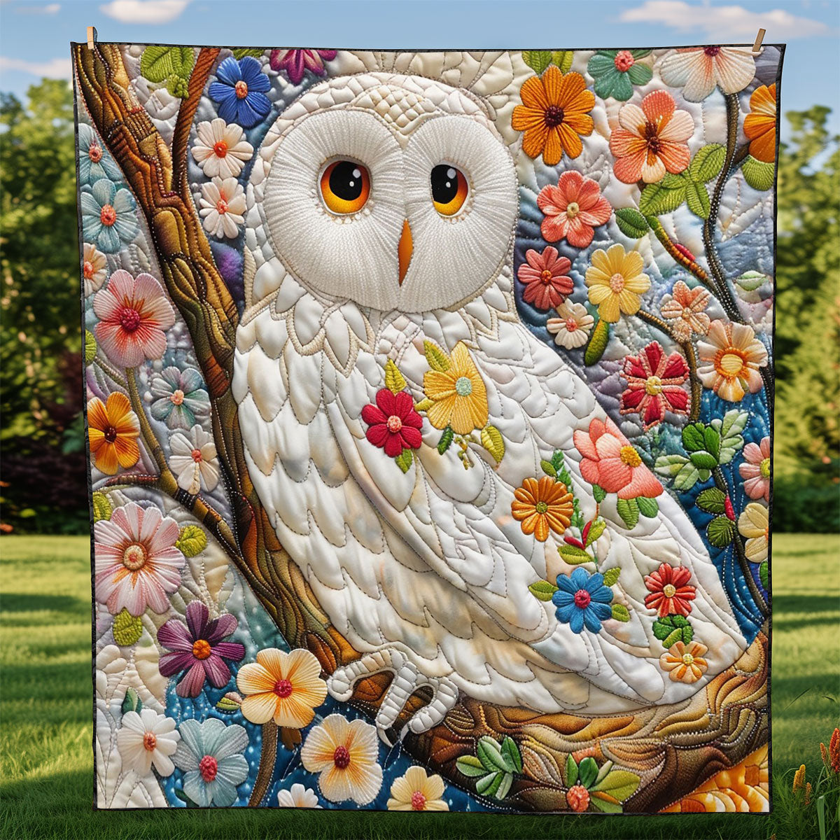 White Srping Owl WM2308063CL Quilt