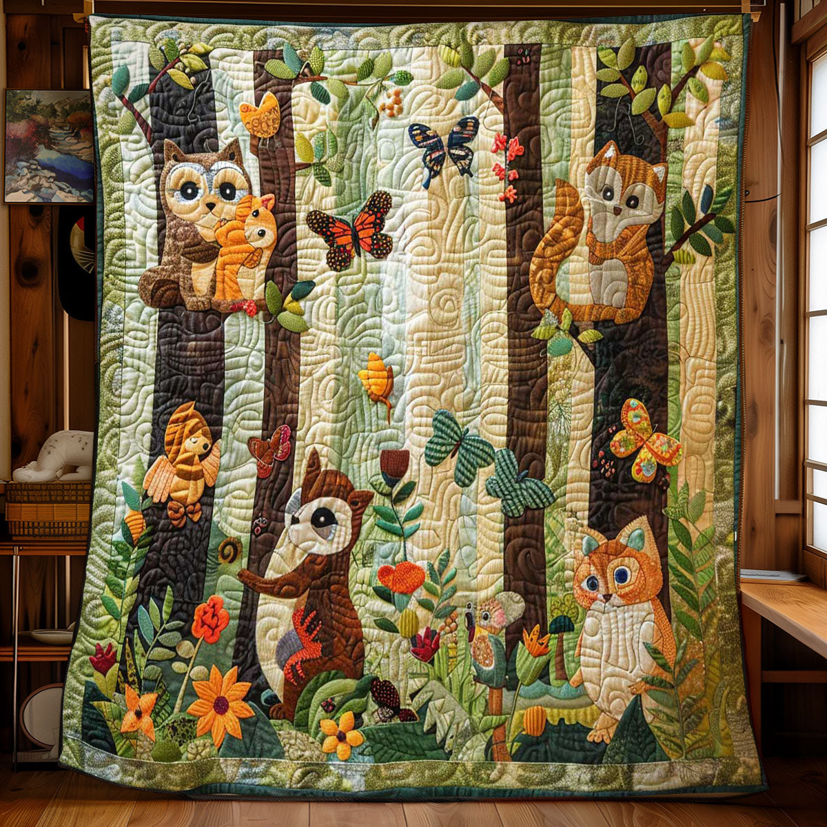 Woodland Creatures Gathering WN2408021CL Quilt