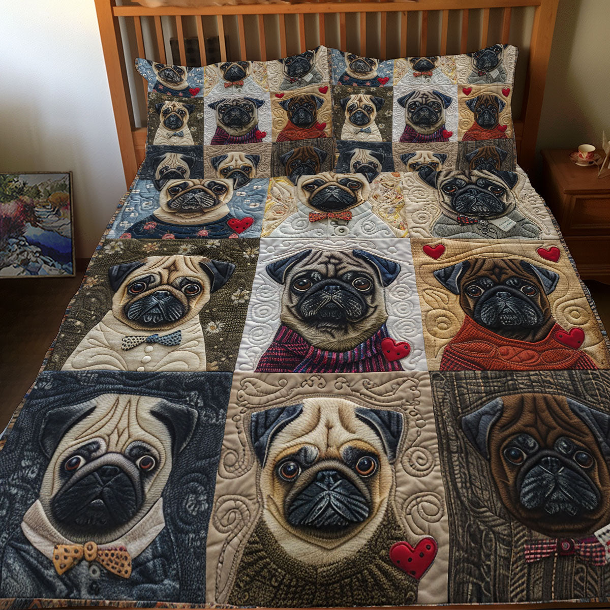 Love Pugs XR2308038CL Duvet Cover Set