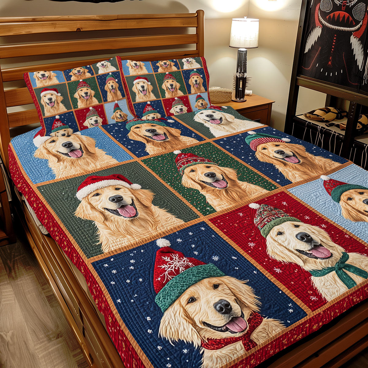 Cheerful Golden Retrievers XR2308027CL Duvet Cover Set