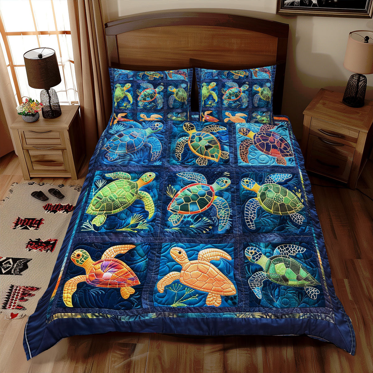 Joyful Sea Turtles XR2308037CL Duvet Cover Set