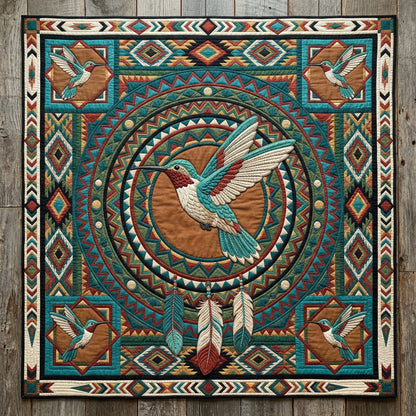 Tribal Hummingbird XR0204003CL Quilt Blanket