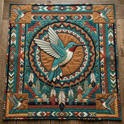 Native American Hummingbird XR0204002CL Quilt Blanket