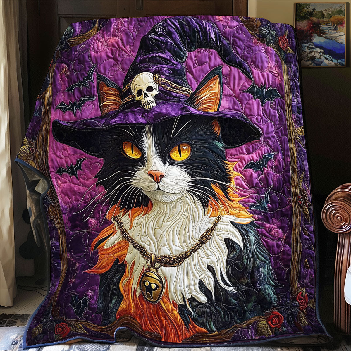 Magic Witch Cat WY1001182CL Quilt