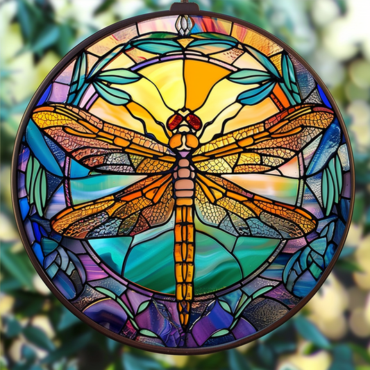 Magical Dragonfly XR2208031CL Stained Glass Suncatcher