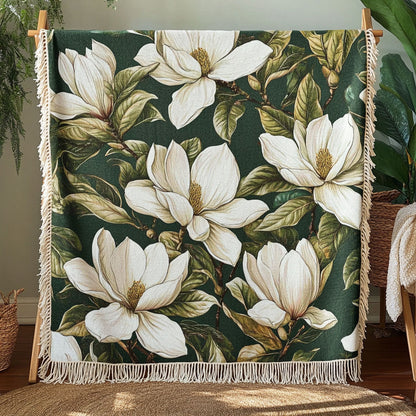 Magnolia Flower CW1901012CL Woven Throw Blanket