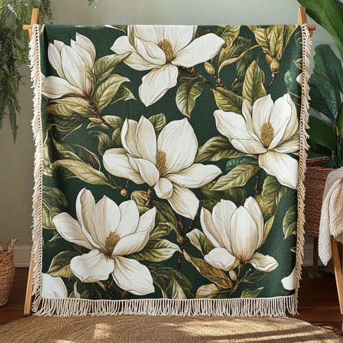 Magnolia Flower CW1901012CL Woven Throw Blanket
