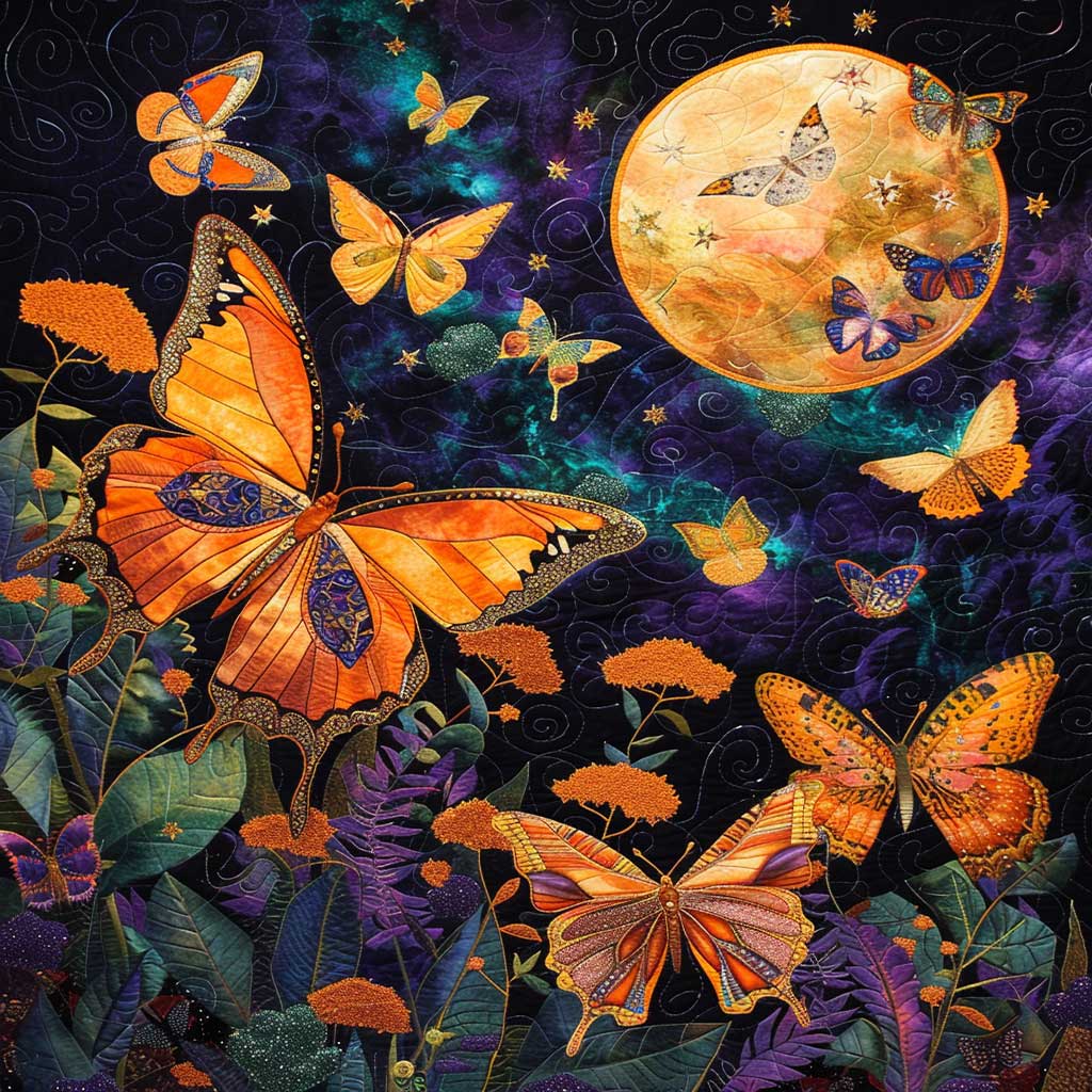 Majestic Butterfly Night WJ2208013CL Quilt