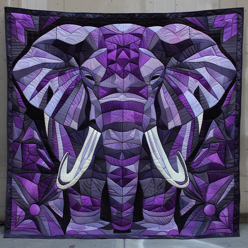Majesty Purple Elephant XR0509006CL Quilt