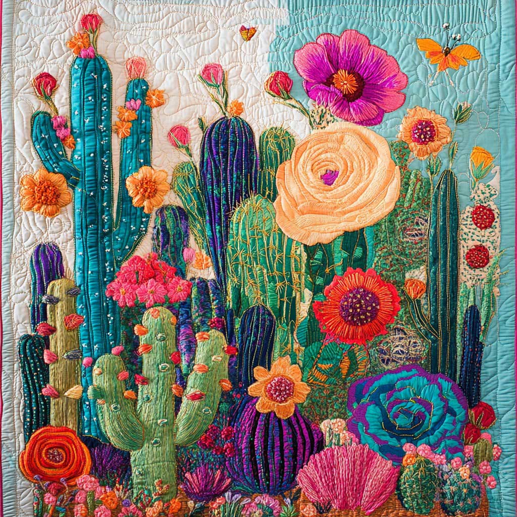 Mexican Mural Cactus WM3008029CL Quilt