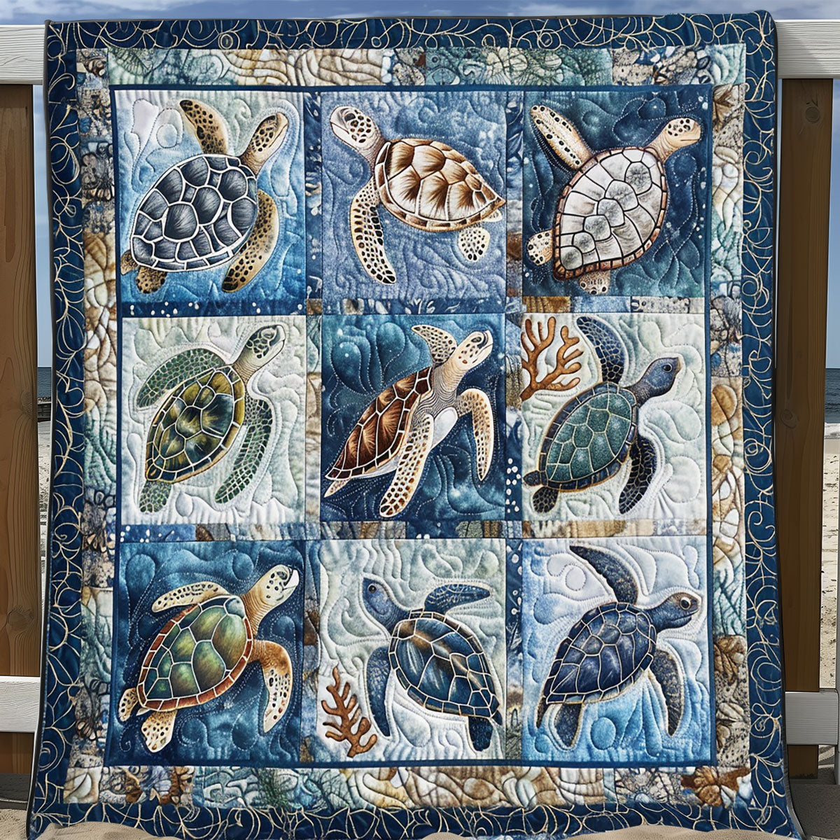 Blue Sea Turtles SR1008020CL Quilt