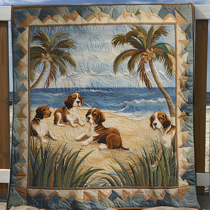 Family Beagles Beach SR1008056CL Quilt