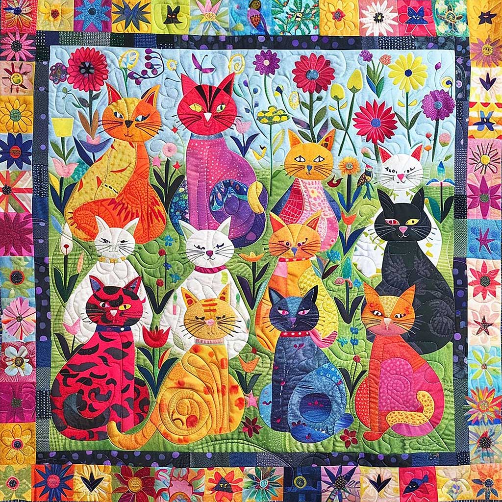 Morning Garden Cats WM1508036CL Quilt