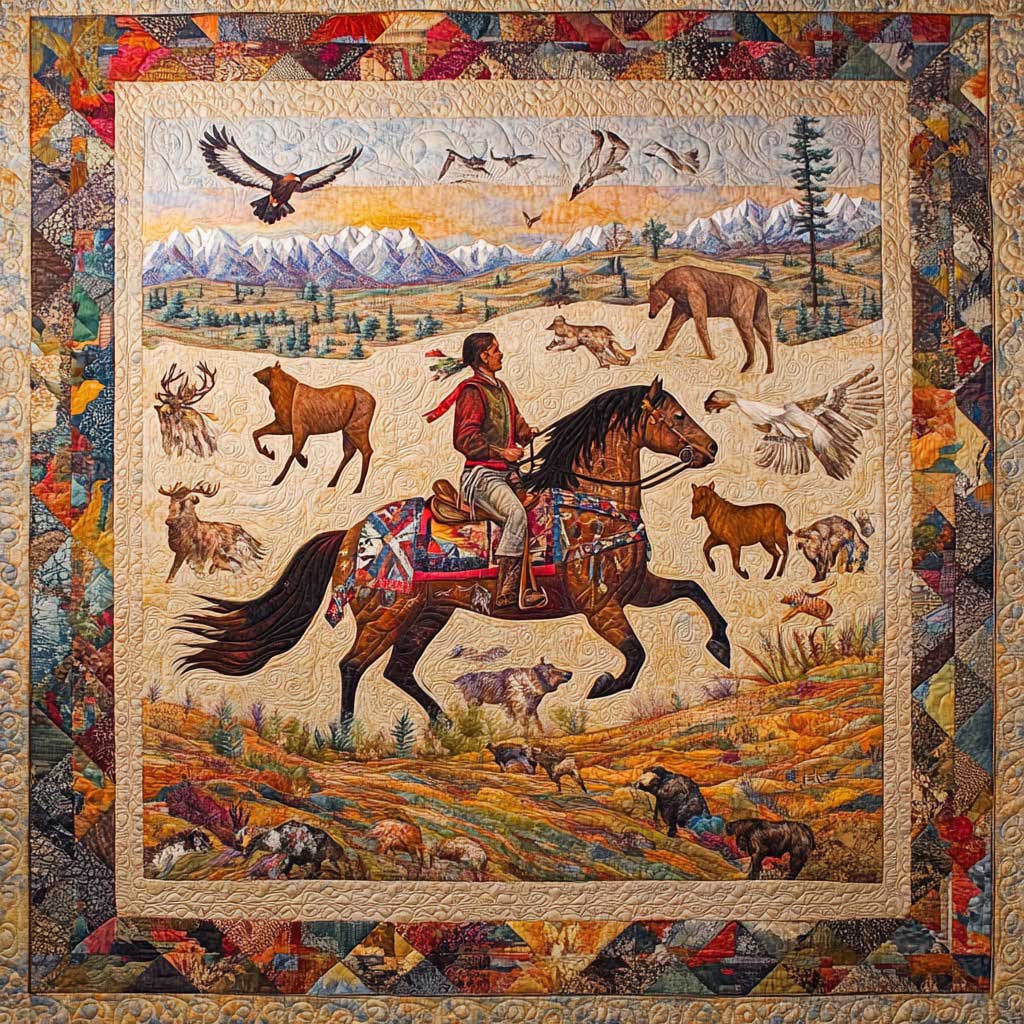 Native American Horse Riding WM0508031CL Quilt