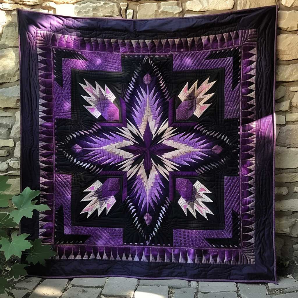 Native American Purple Star WJ1709015CL Quilt