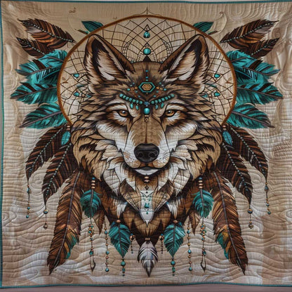 Native American Wolf WJ0908018CL Quilt