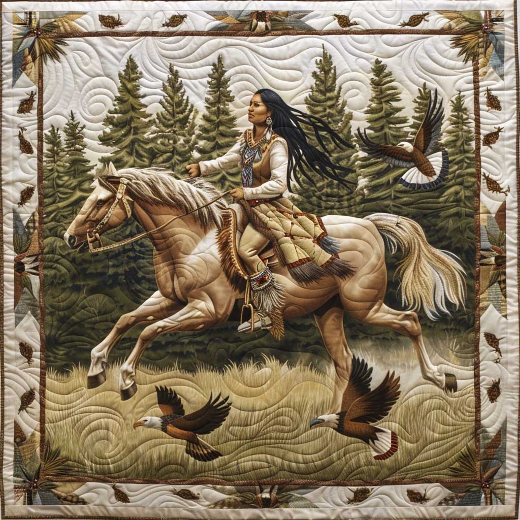 Native American Woman WJ0308027CL Quilt