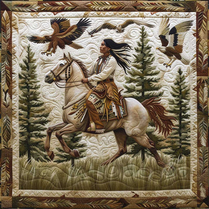 Native American Woman WJ0308028CL Quilt